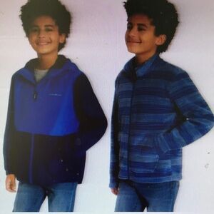 Blue and Black Hooded Jacket